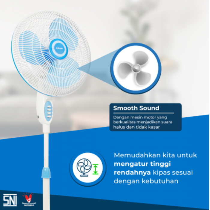 Miyako Standing Fan 16" Plastik - KAS1618BPL